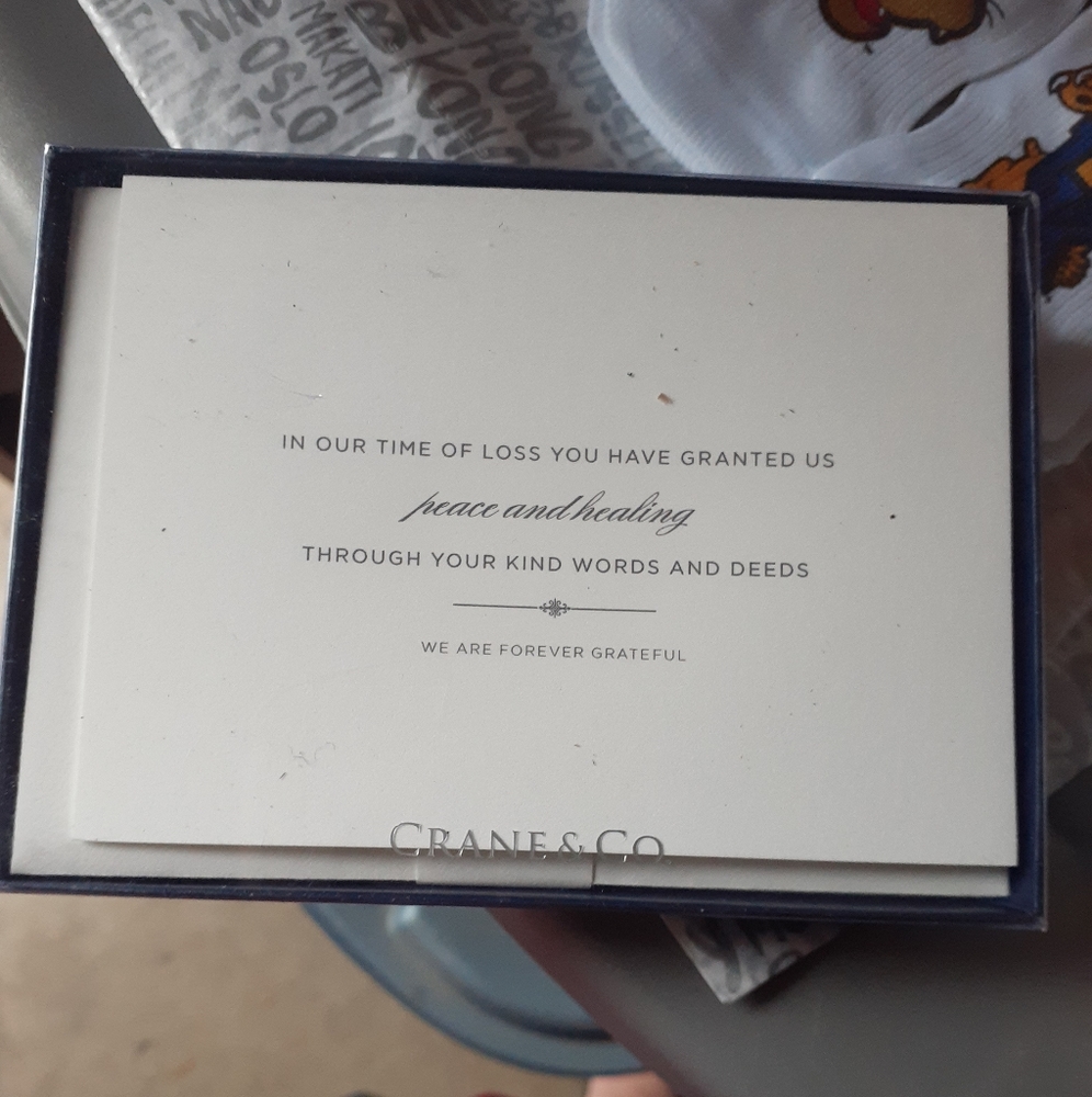 Crane & Co. 100% Cotton Thank You Notes - Grief Condolences